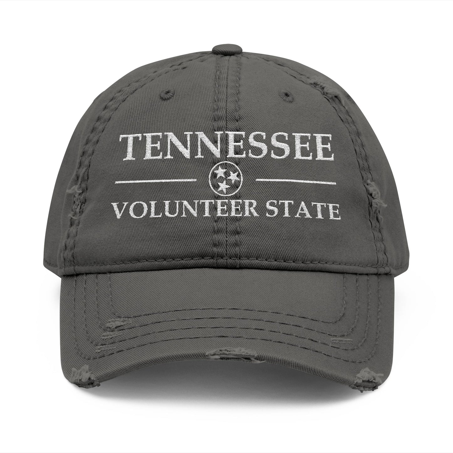 Gray cap with 'TENNESSEE Volunteer State' text and logo  embroidered in white thread