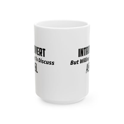 Ceramic Mug - Introvert but willing to discuss ASL Mug