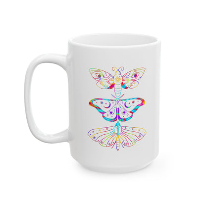 Colorful Whimsical Butterfly Ceramic Mug | Perfect for Coffee, Tea, Gift for Nature Lovers, Birthday, or Any Occasion